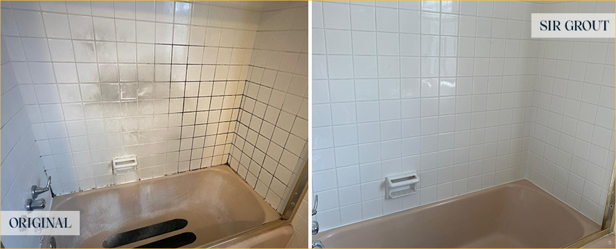 Shower Before and After a Flawless Grout Sealing in Pittsburgh, PA